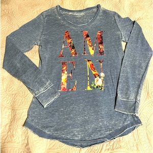 Lightweight long sleeve religious T-shirt, super soft fabric, form fitting